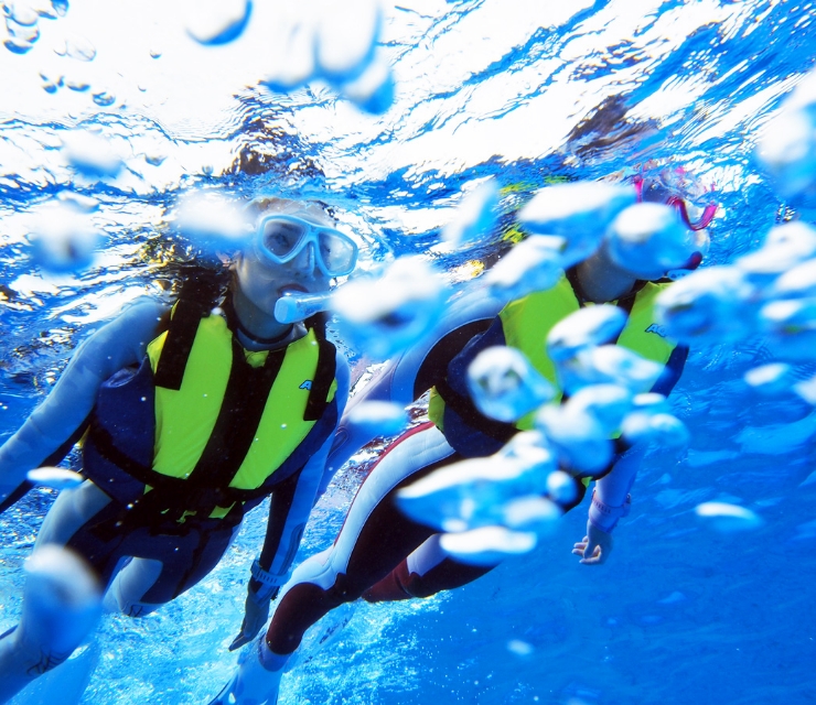 シュノーケリング中の写真