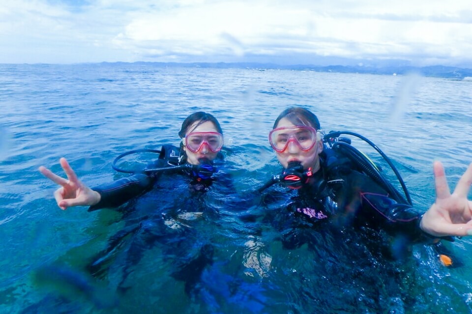 体験ダイビング中の写真