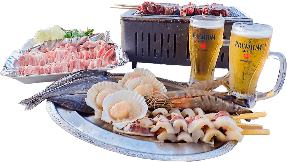 BBQの食べ物・飲み物の写真