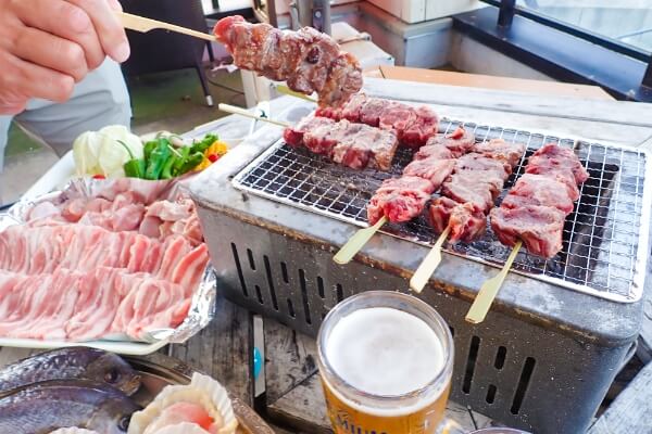 BBQの食べ物・飲み物の写真